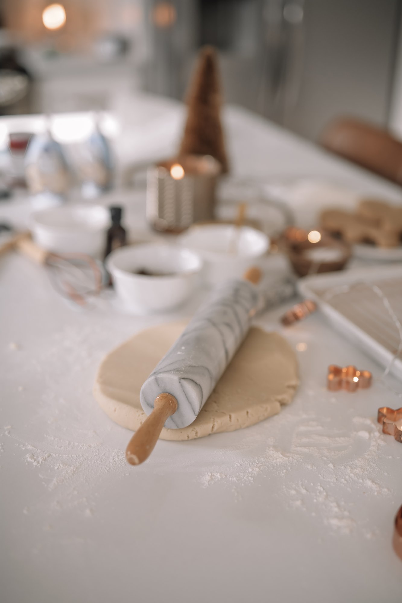 rolling pin on dough rolling pin on dough