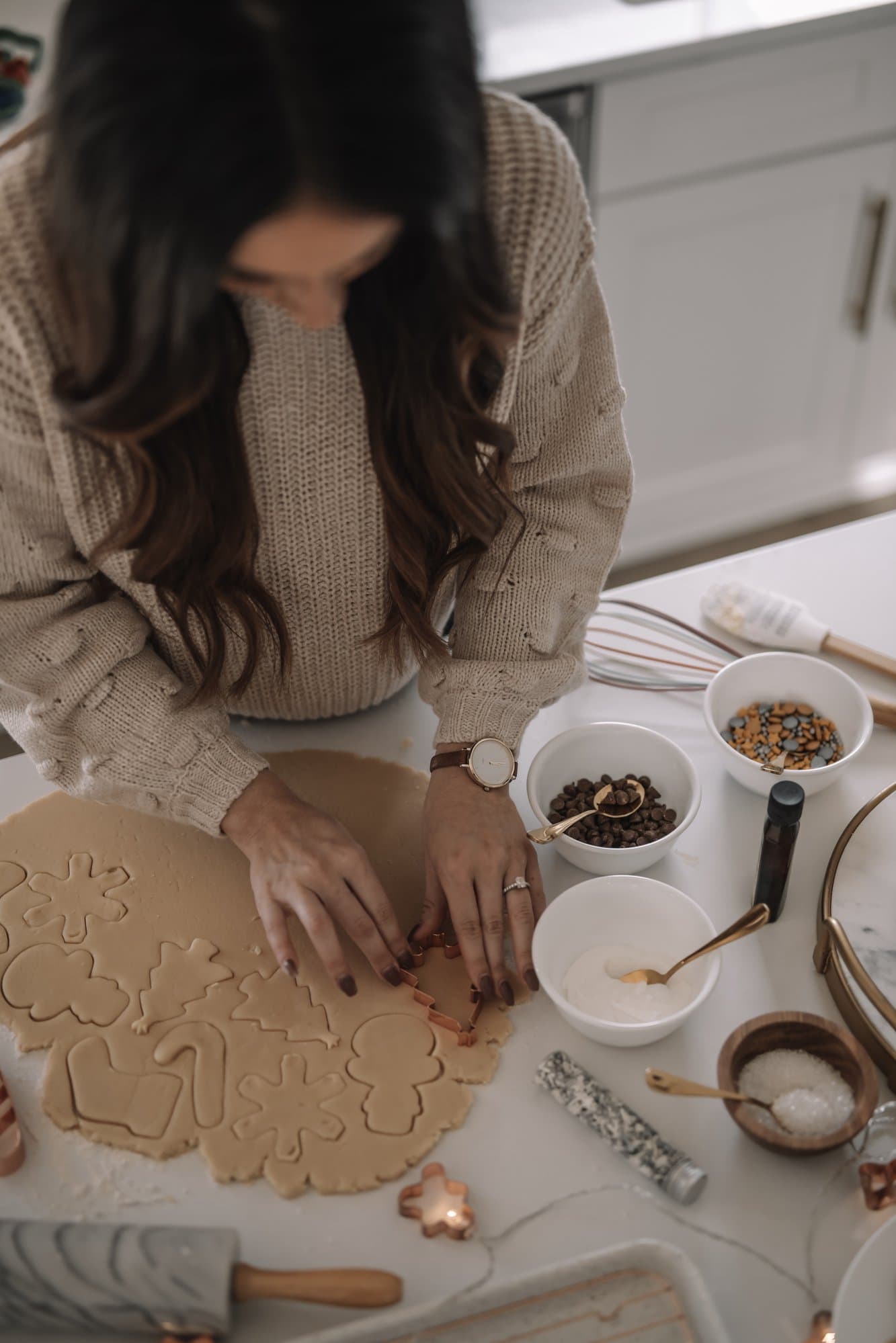 making Christmas Sugar Cookies making Christmas Sugar Cookies