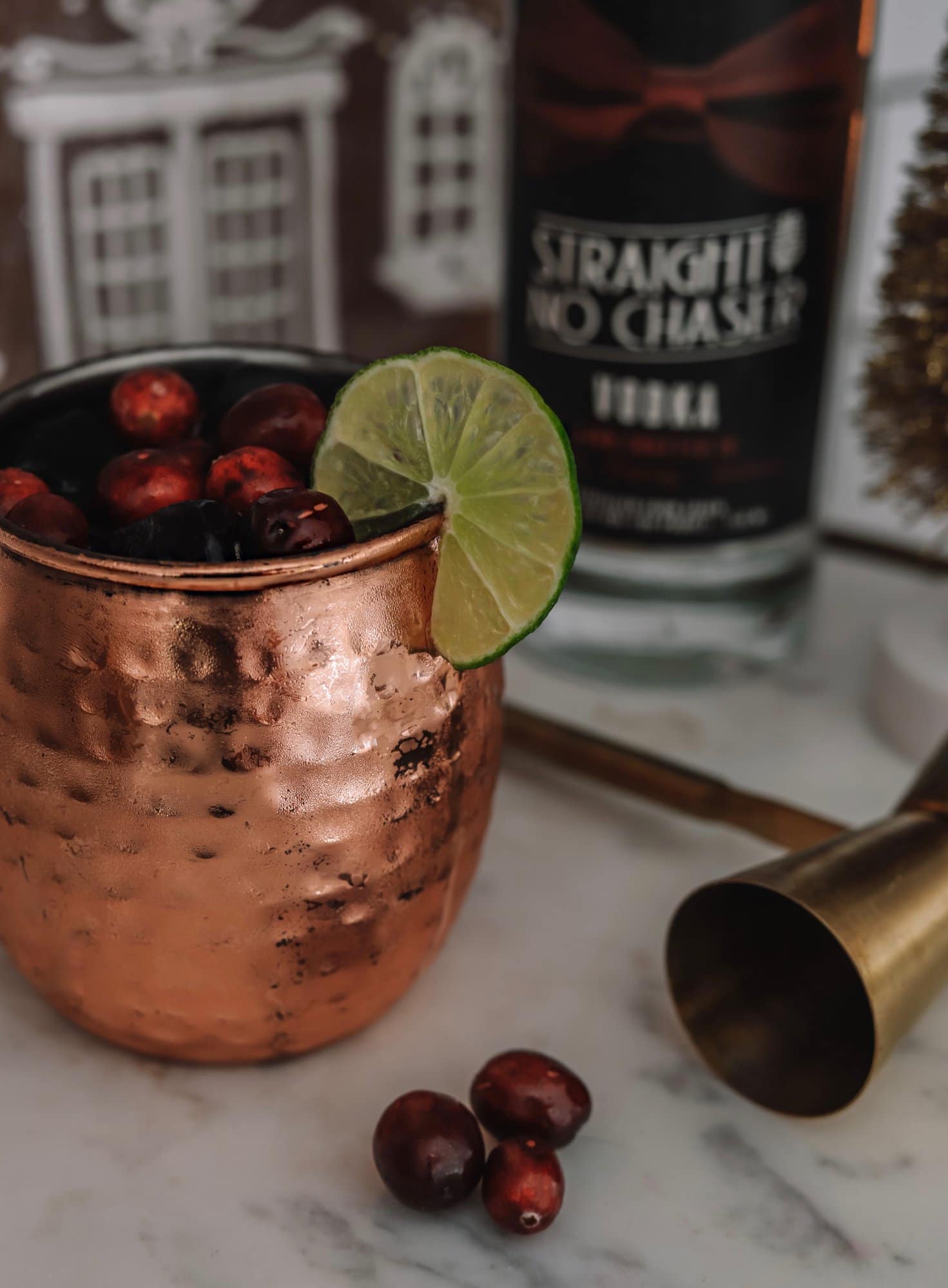 Christmas Cranberry Moscow Mule with Hard Truth Vodka