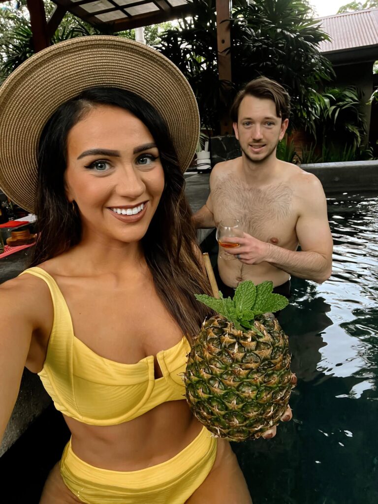 couple in pool bar