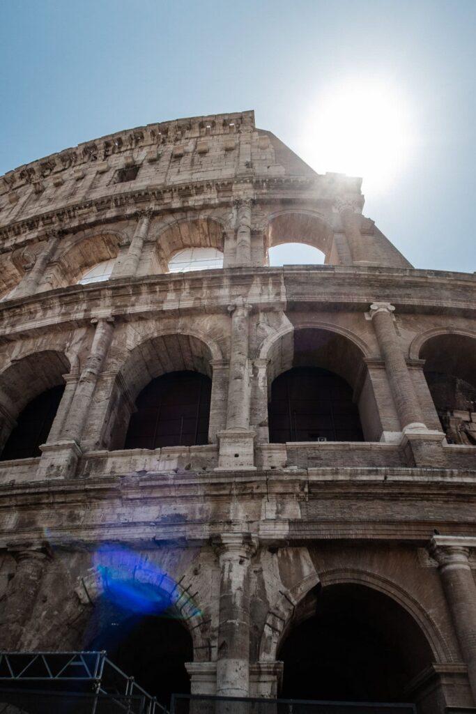 Colosseum with sun