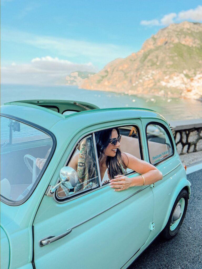 Vintage Fiat Positano Italy car ride