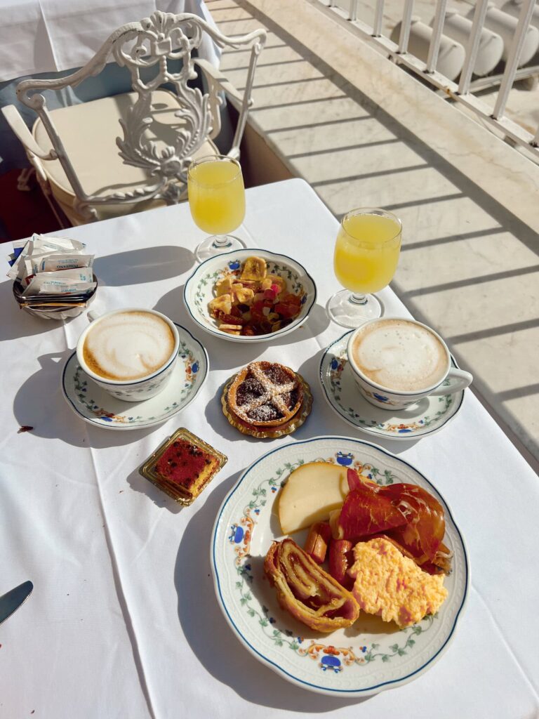 Positano Italy hotel breakfast spread