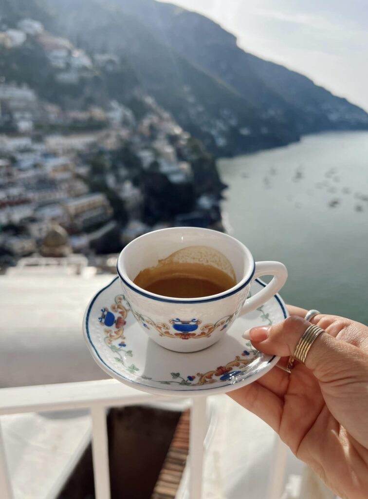 Positano Italy hotel balcony breakfast