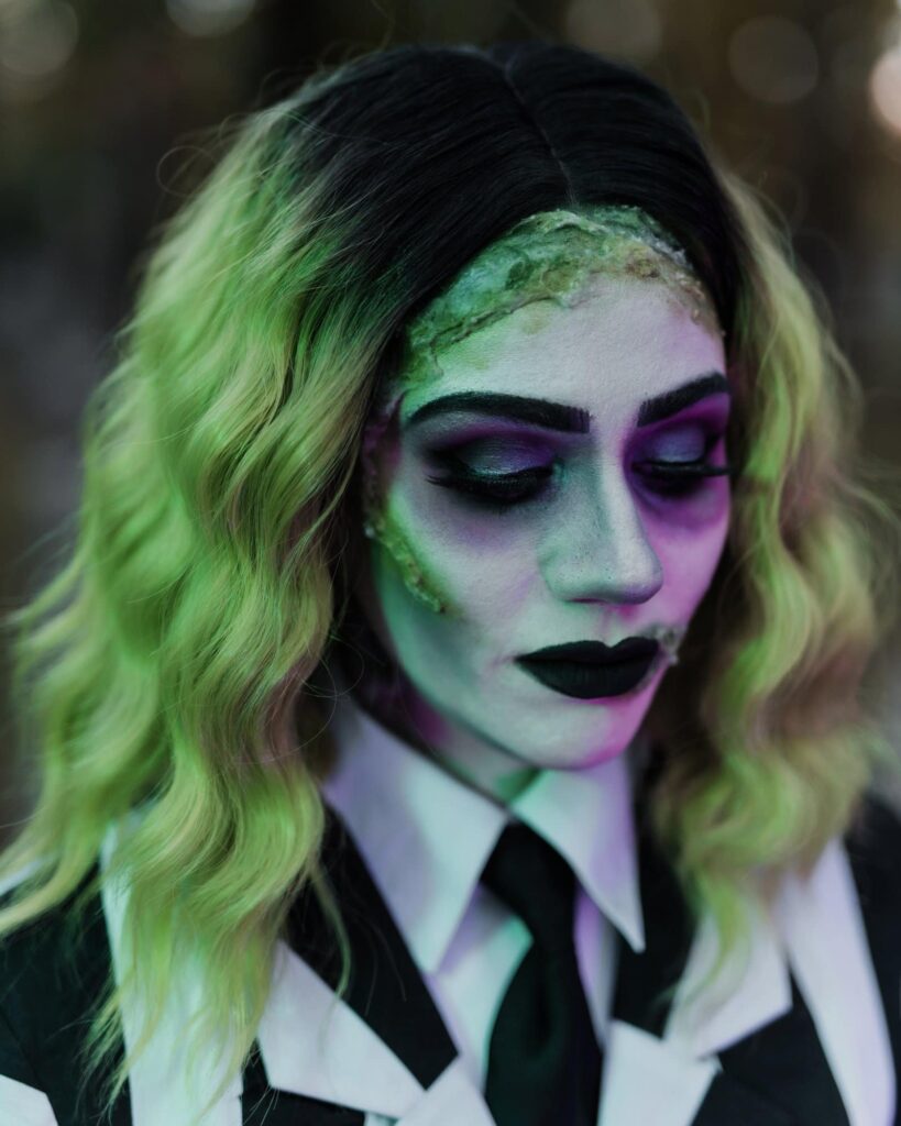 Beetlejuice Halloween makeup