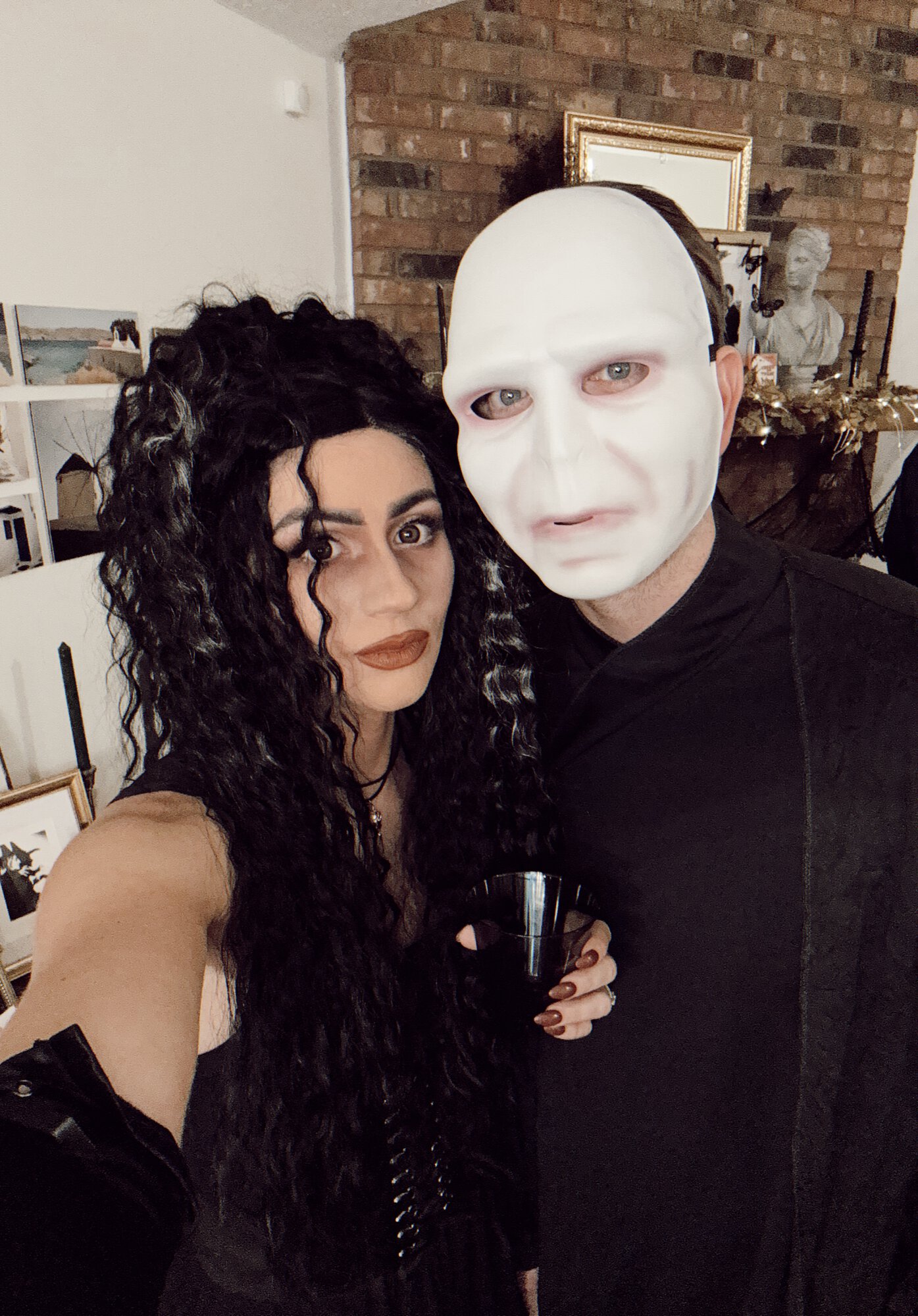 Voldemort and Bellatrix makeup Voldemort and Bellatrix Creative Halloween Costumes