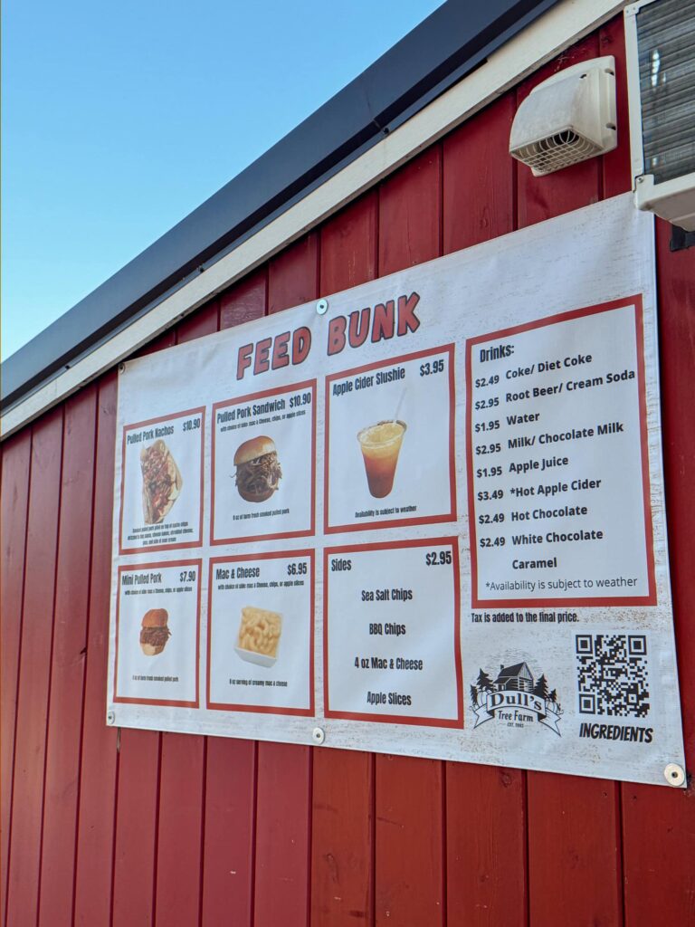 Dull's Tree Farm food menu