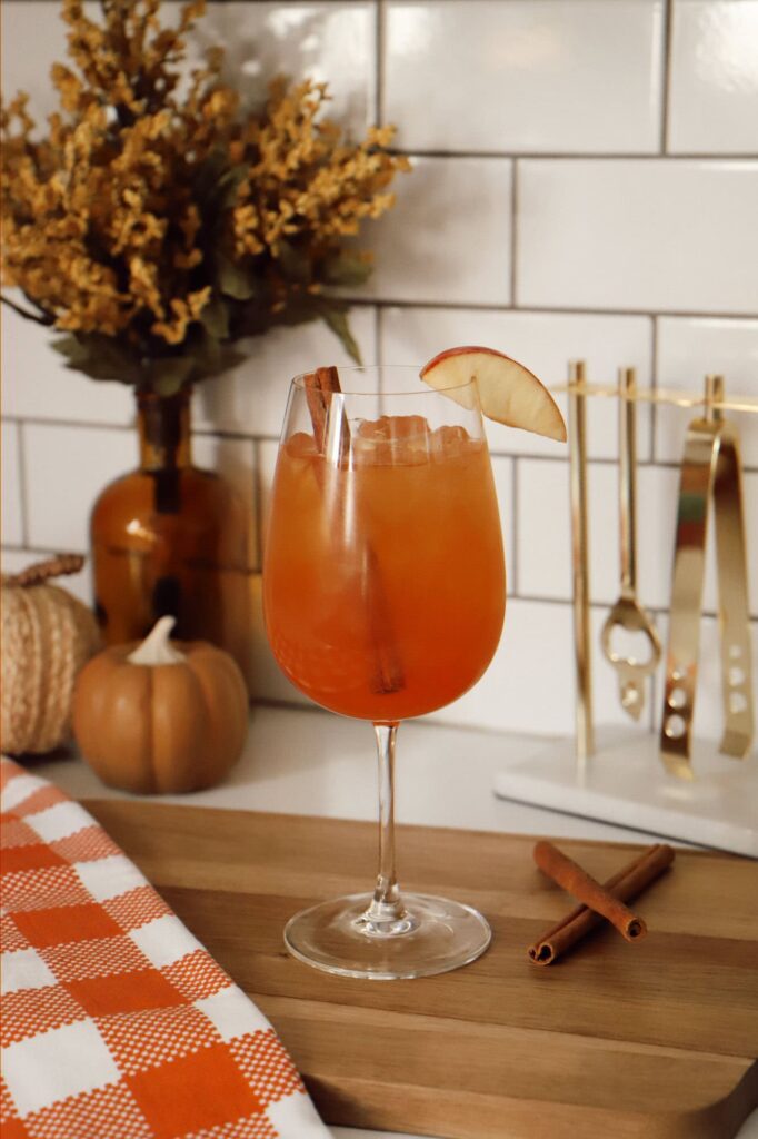 glass of Apple Cider Aperol Spritz