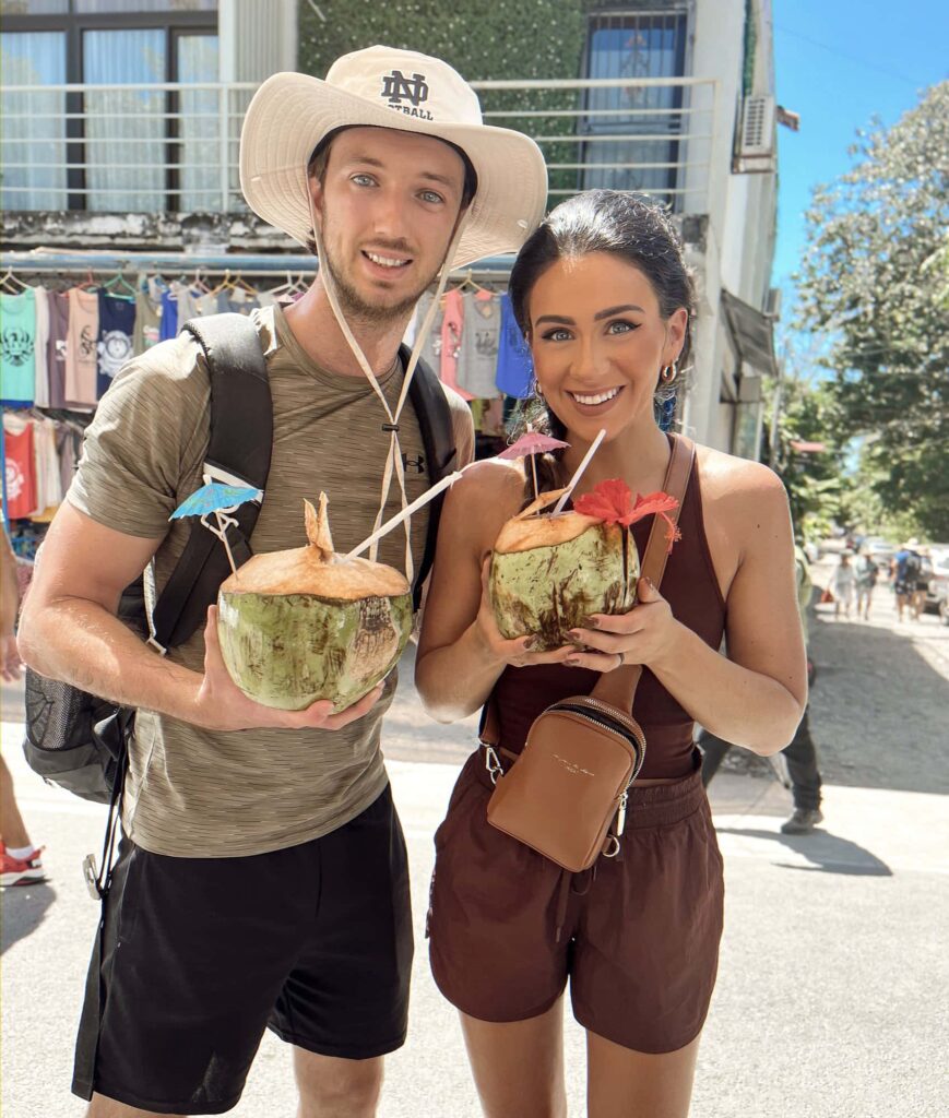 couple coconut juice