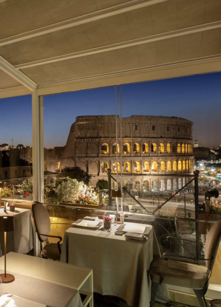 restaurant with Colosseum view restaurant with Colosseum view