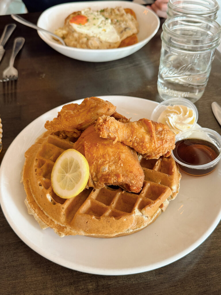 Root & Bone waffles and chicken Root & Bone waffles and chicken