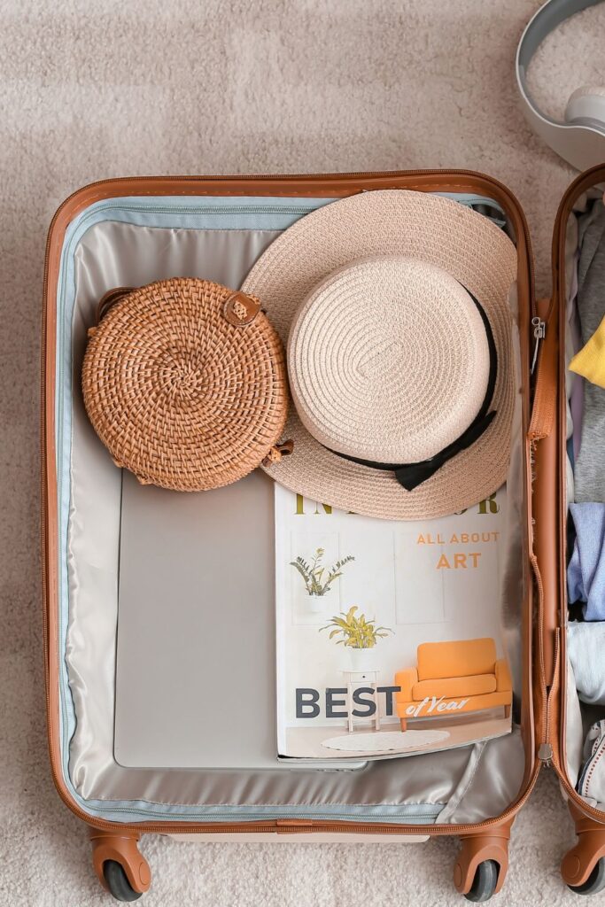 Packing a Straw Hat in a Suitcase Packing a Straw Hat in a Suitcase