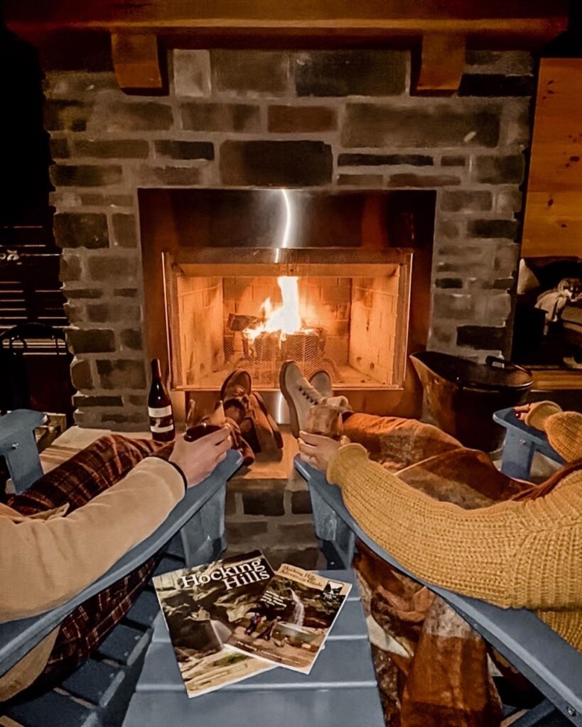 Cabins by the Caves fireplace Cabins by the Caves fireplace