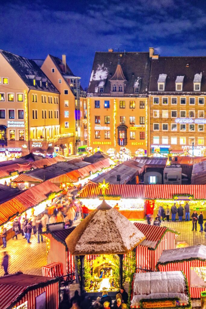 Holiday Vacation Destinations Christkindlesmarkt in Nuremberg, Germany, a top holiday vacation destinations.