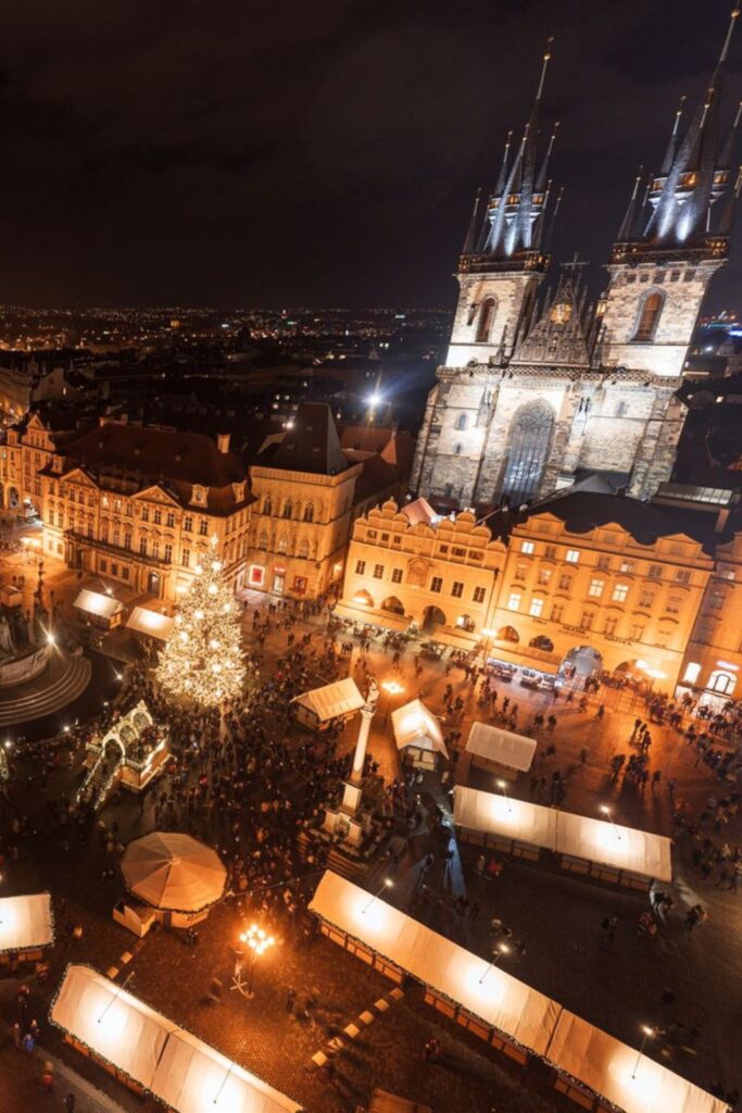 Holiday Vacation Destinations Old Town Square Christmas Market in Prague