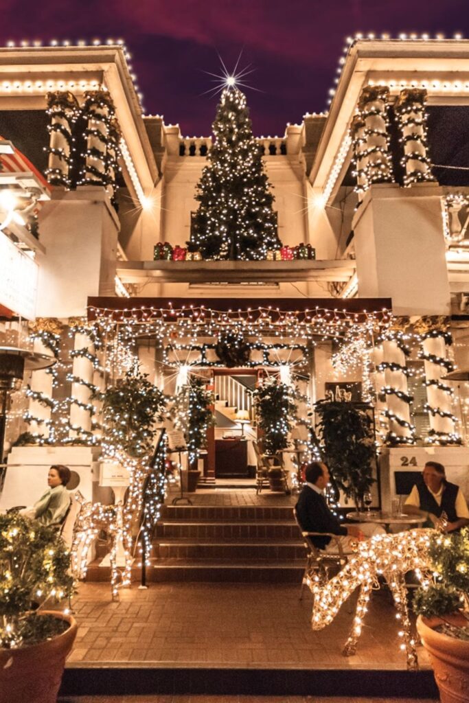Castillo de San Marcos with Christmas decorations.